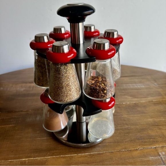 Vintage Sur La Table 11 Piece Spice Rack Container Round 360 Degree - Picture 6 of 9